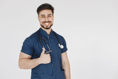 Satisfied healthcare professional